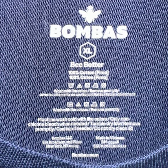 Bombas Men’s Midnight Navy Pima Cotton Crew Neck Short Sleeve T-Shirt Size XL - Picture 5 of 9